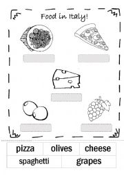 English Worksheet: Italian Food