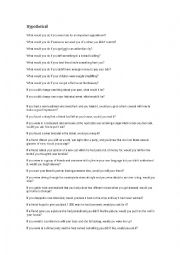 English Worksheet: Hypothetical situation 