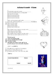 English Worksheet: Ariana Grande - Piano (Song Activity)
