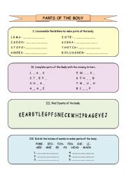 English Worksheet: Parts of the body