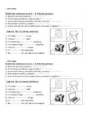 English Worksheet: Advertising