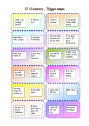 English Worksheet: If clauses type one - domino style