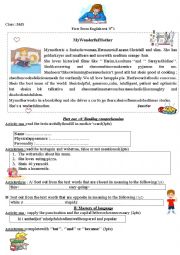 English Worksheet: My Wonderful Mother