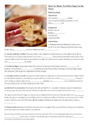 English Worksheet: Tortilla chips in the oven