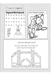 English Worksheet: Travel in England