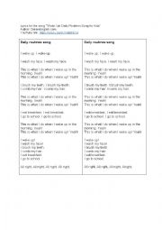 English Worksheet: Lyrics for the song: Wake Up! Daily Routines Song for Kids by DreamEnglish.com