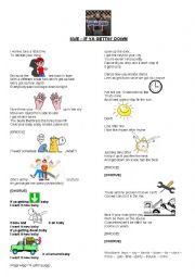 English Worksheet: FIVE - IF YA GETTING DOWN - SONG ACTIVITY