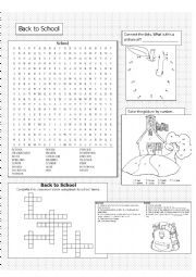 English Worksheet: Back to School Minitask