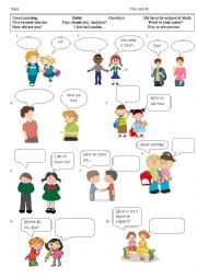 English Worksheet: Greetings