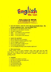 English Worksheet: grammar test