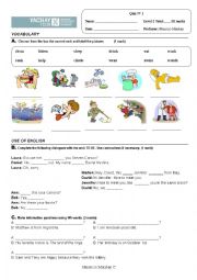 English Worksheet: quiz