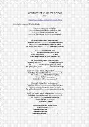 English Worksheet: Lyrics Somewhere only we know - Keane