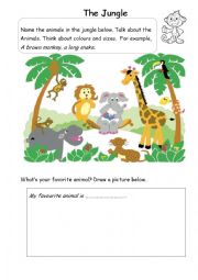 English Worksheet: Jungle Animals
