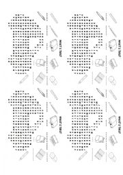 English Worksheet: School objects wordsearch