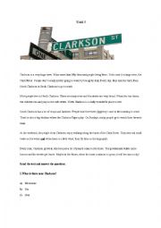 English Worksheet: Clarkson Street