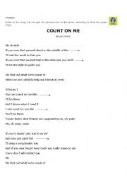 English Worksheet: Count on Me by Bruno Mars