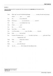 English Worksheet: Past Simple of To Be and availability.