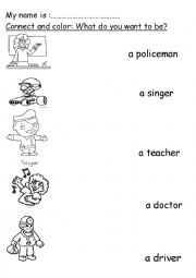 English Worksheet: What do you want to be?