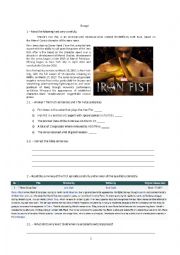 English Worksheet: Iron fist test
