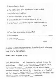 English Worksheet: relative pronouns and clauses