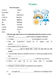 English Worksheet: Weather