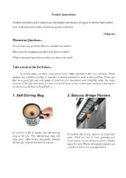 English Worksheet: Product Innovation and Development