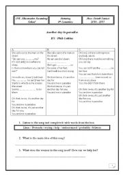 English Worksheet: An other day in Paradise
