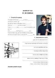 English Worksheet: SHAPE OF YOU - ED SHEERAN