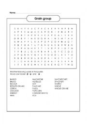 English Worksheet: Grain group  