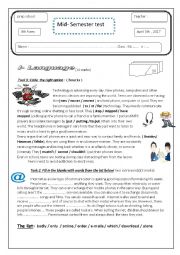 English Worksheet:  9th form test