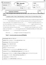 English Worksheet: 7th form test