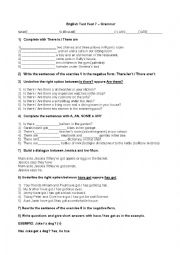 English Worksheet: Grammar Test