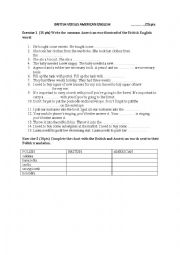 English Worksheet: UK vs. US English