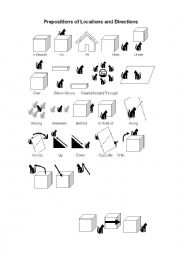 English Worksheet: Prepositions of locations and directions 