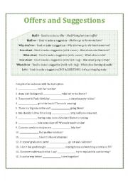 English Worksheet: Offers and Suggestions