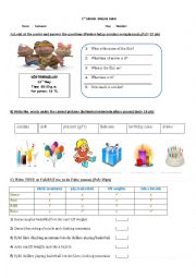 English Worksheet: 5th grade Second term exam