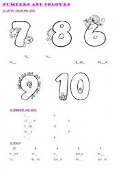 Test numbers and colours 2