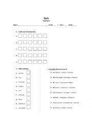 English Worksheet: Quiz 