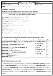 English Worksheet: Mid-semester Test 2 (semester 2) 8th form