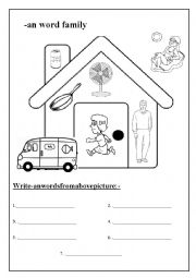 English Worksheet: short vowel a words 