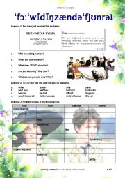 English Worksheet: 4 weddings and a funeral - opening scenes