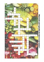 Fruit and Veggies Crosswords