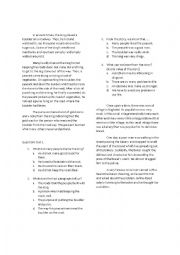 English Worksheet: Narrative Text