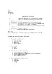 English Worksheet: National Geographic EDGE unit 4 quiz.