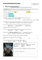 English Worksheet: Snow White znd the Huntsman