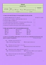 English Worksheet: LISTENING TEST - THE MEDIA