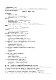 English Worksheet: cpe test1 with key  