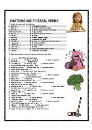 English Worksheet: Phrasal Verbs with Emotions