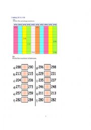 English Worksheet: COUNTING 201 TO 300