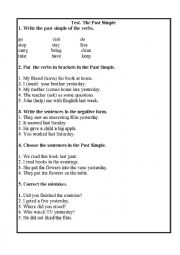 English Worksheet: Past Simple